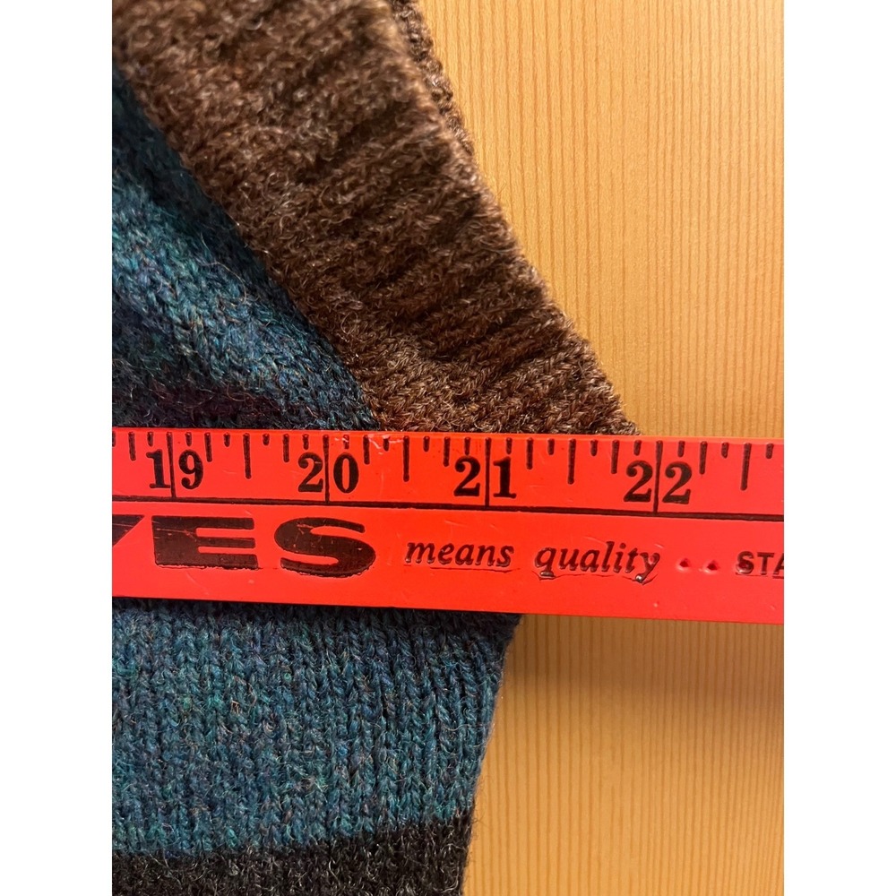 Stanley Blacker Sweater Vest Mens XL Brown Teal Grey Colorblock V-Neck Wool Feel - Picture 4 of 7